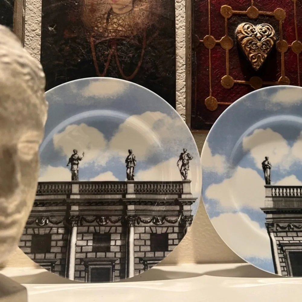 Fitz &‎ Floyd Renaissance Vistas Set Of Four Fine Porcelain Salad Plates 8